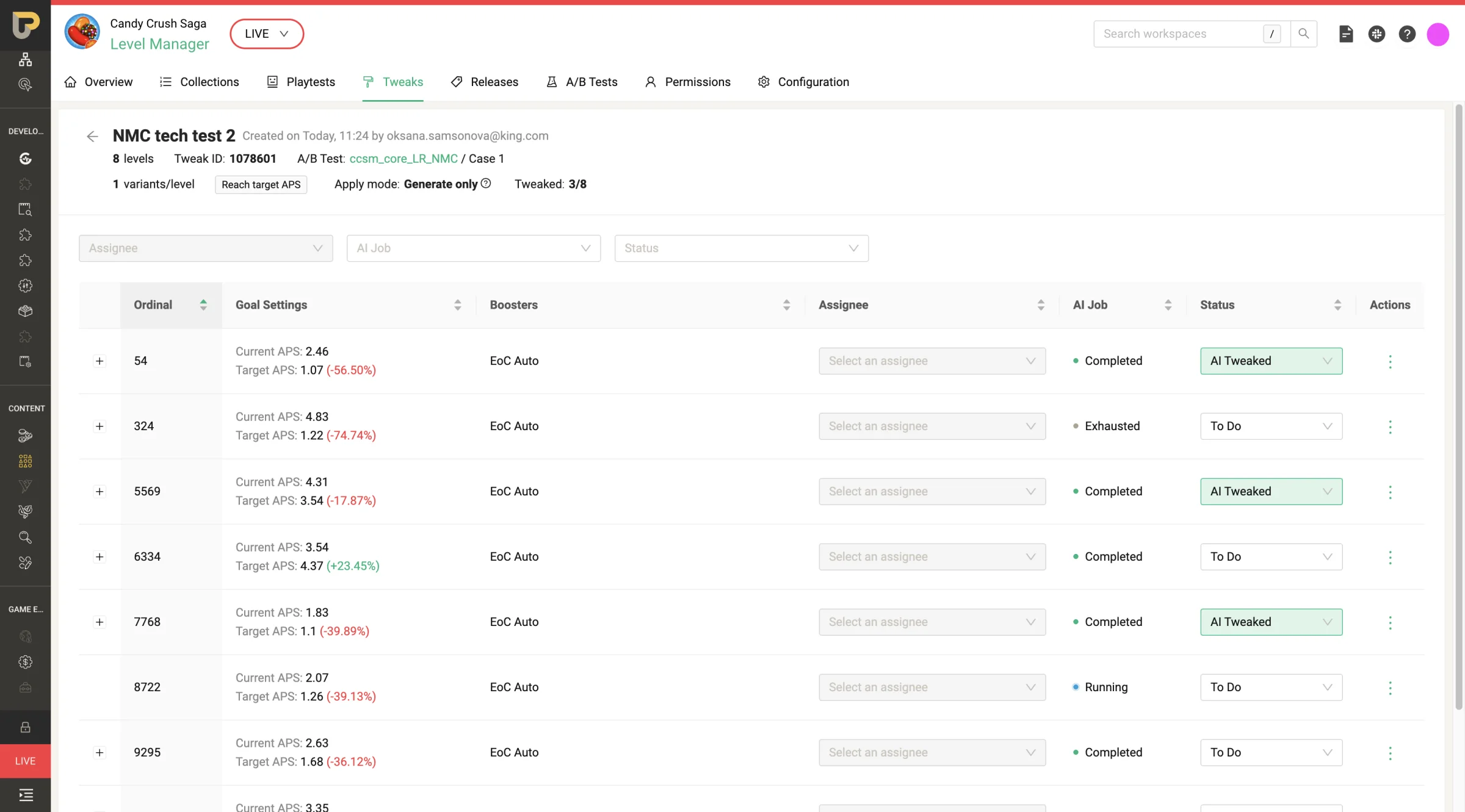 King Level Manager, Tweaks detail drill-down with ordinal-level data
